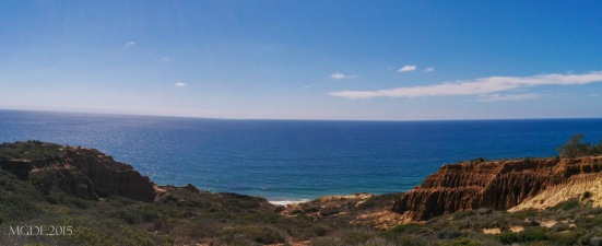 Panoramic view of the Pacific Ocean seen from Torrey Pines State Reserve Park
